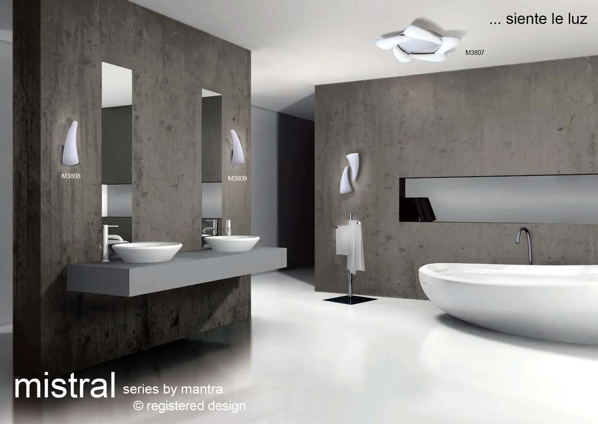 Mistral LED Wall Lights Mantra Flush Wall Lights